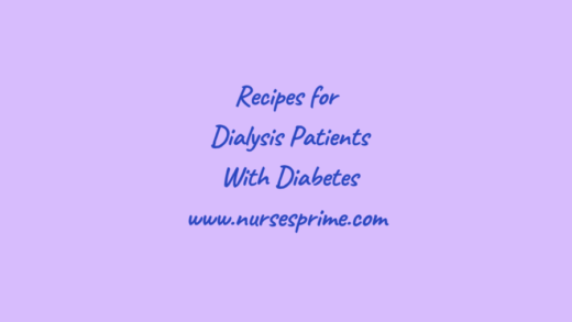 Recipes for dialysis patients with diabetes