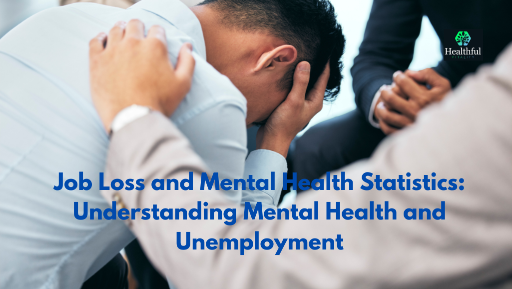 A man struggling with the mental health effects of job loss, sitting in distress while another person offers comfort with a supportive hand on his shoulder. This highlights the emotional challenges of unemployment and the importance of support.